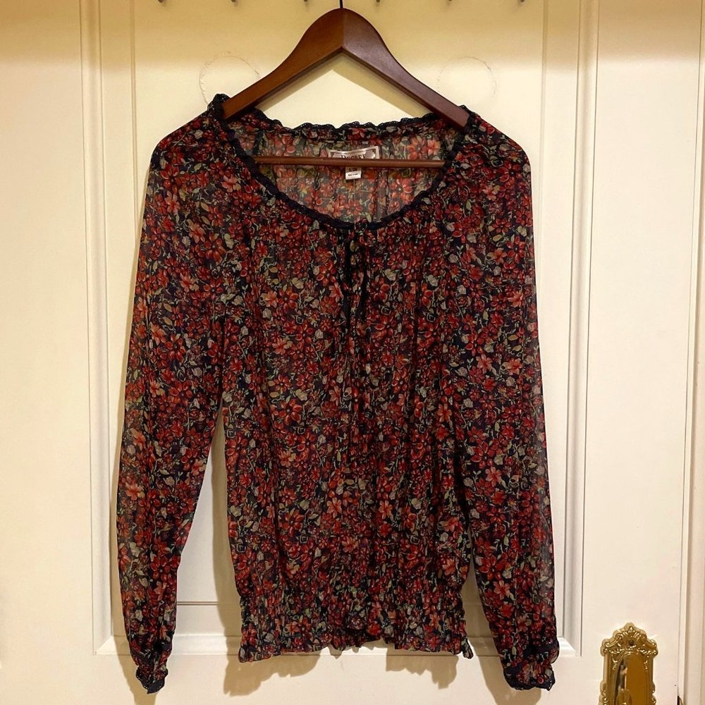 Junior's Sheer Floral Top